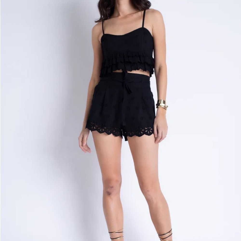 Karina Grimaldi Black Emilia Top- adorable and cropped! Size M